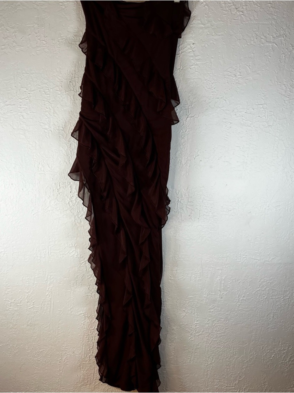 Oh Polly Nevali Bandeau Ruffle Detail Maxi Dress in Brown - Picture 11 of 15
